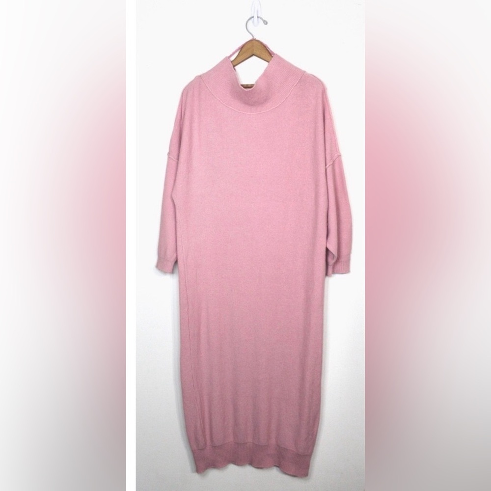 Free People Elegant Pink Off-Shoulder Sweater Dress - Picture 3 of 13